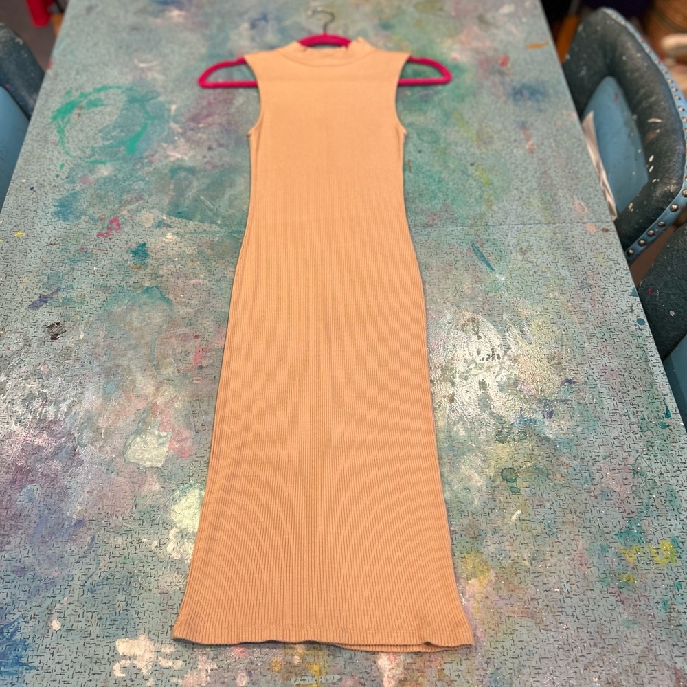 Nude Ribbed Bodycon